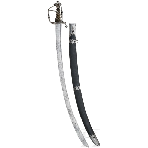 A German campaign sabre with a fine calendar blade, dated 1685