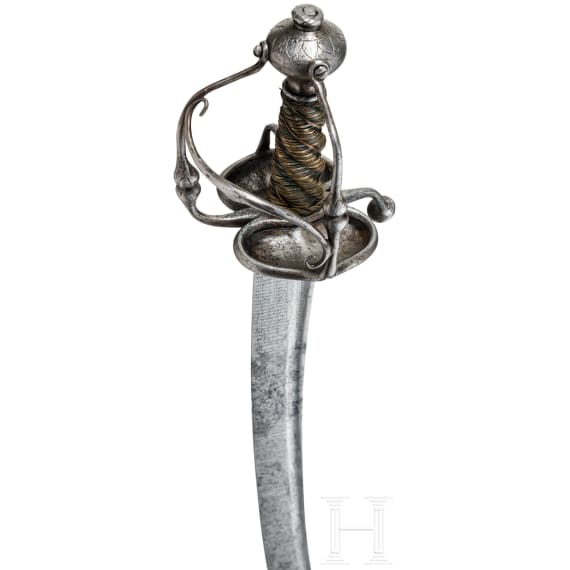 A German campaign sabre with a fine calendar blade, dated 1685