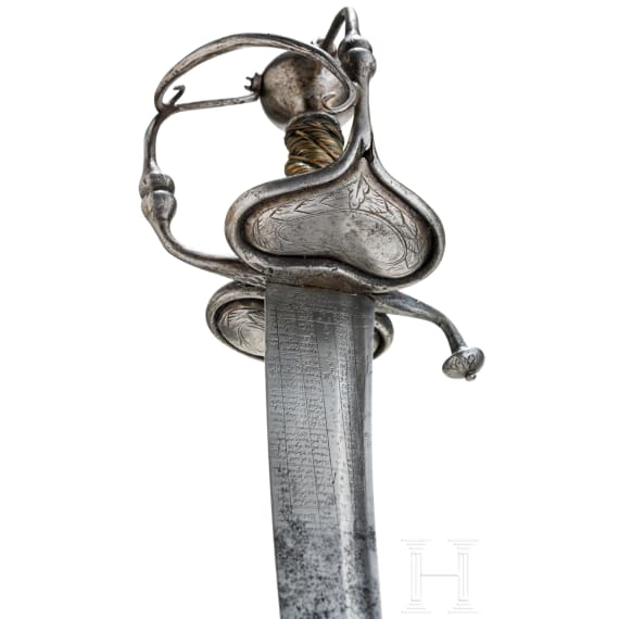 A German campaign sabre with a fine calendar blade, dated 1685