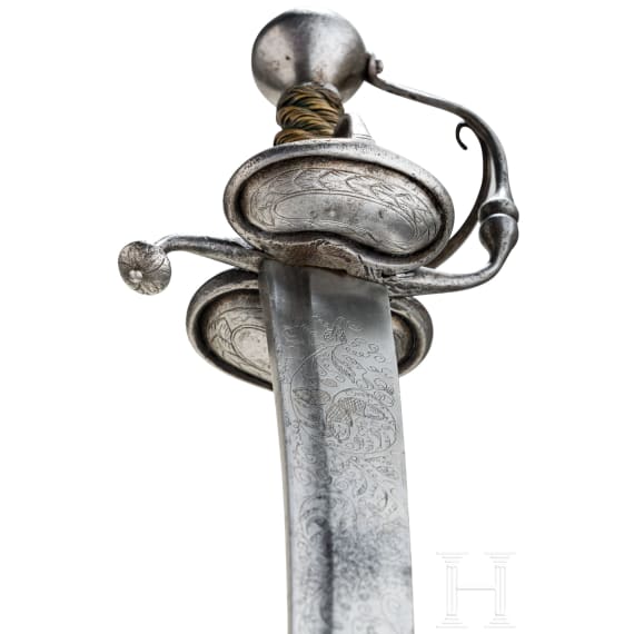 A German campaign sabre with a fine calendar blade, dated 1685