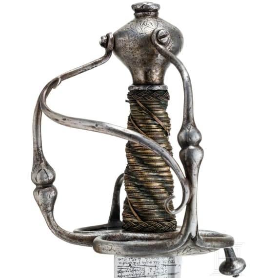 A German campaign sabre with a fine calendar blade, dated 1685
