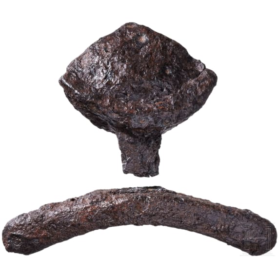 A pommel and guard from a North European Viking sword, 9th/10th century