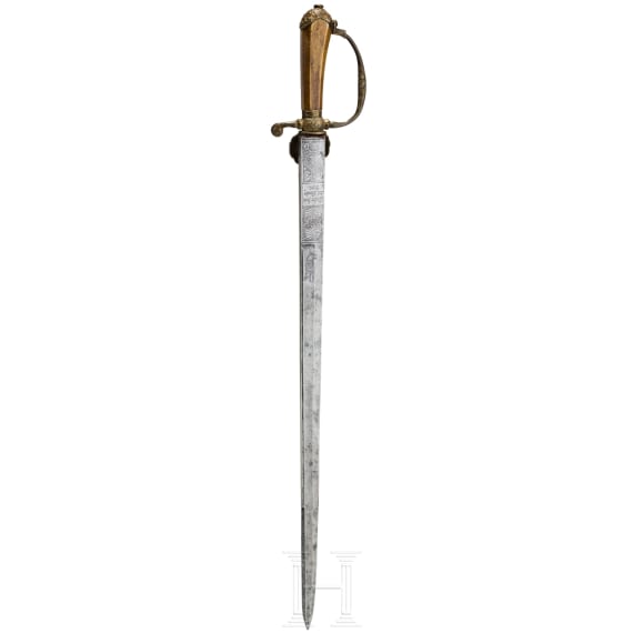 A hunting hanger with gilt guard, Pieter Loos in Amsterdam, circa 1750