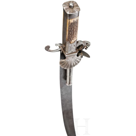 A hunting hanger with integrated flintlock pistol, Birmingham, circa 1800