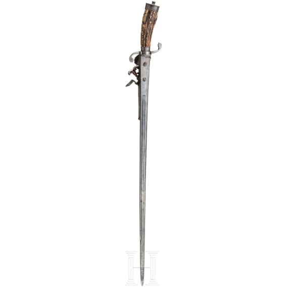 An British flintlock hunting hanger, circa 1830