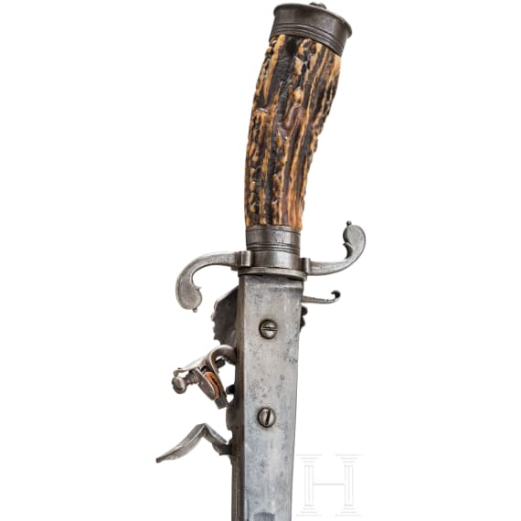 An British flintlock hunting hanger, circa 1830