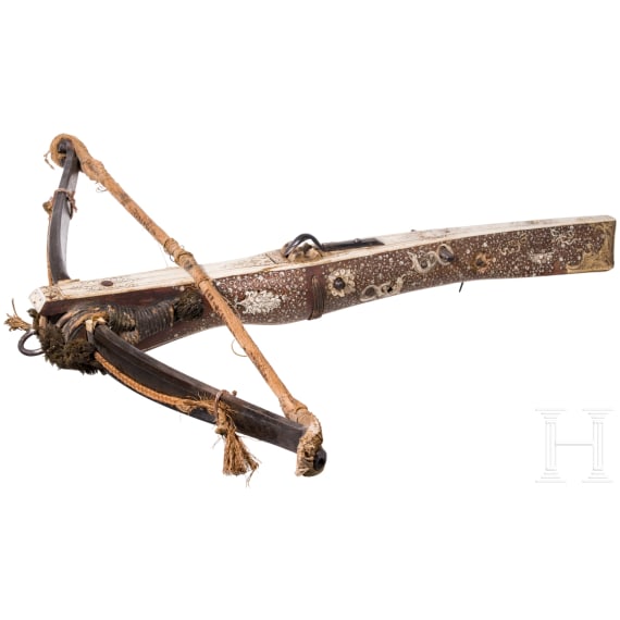 A heavy crossbow by Johann Gottfried H&auml;nisch the Elder (1696 - 1778), Dresden, dated 1717