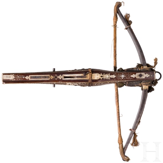 A heavy crossbow by Johann Gottfried H&auml;nisch the Elder (1696 - 1778), Dresden, dated 1717