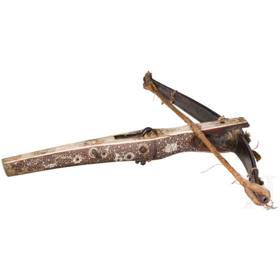 A heavy crossbow by Johann Gottfried H&auml;nisch the Elder (1696 - 1778), Dresden, dated 1717