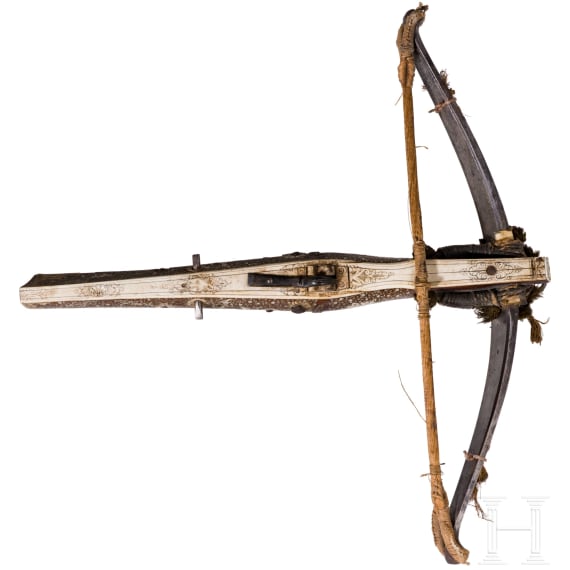 A heavy crossbow by Johann Gottfried H&auml;nisch the Elder (1696 - 1778), Dresden, dated 1717