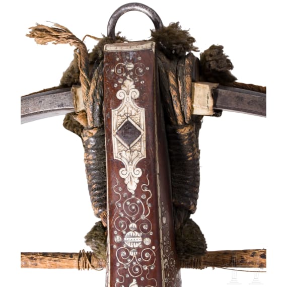 A heavy crossbow by Johann Gottfried H&auml;nisch the Elder (1696 - 1778), Dresden, dated 1717