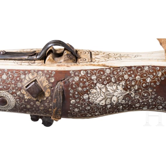 A heavy crossbow by Johann Gottfried H&auml;nisch the Elder (1696 - 1778), Dresden, dated 1717