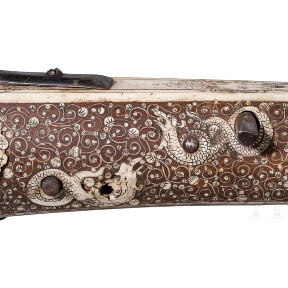 A heavy crossbow by Johann Gottfried H&auml;nisch the Elder (1696 - 1778), Dresden, dated 1717