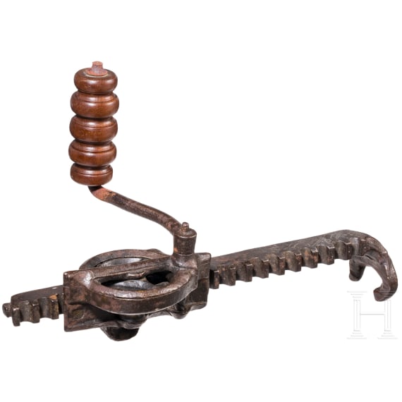 A crossbow winch, Nuremberg, dated 1540