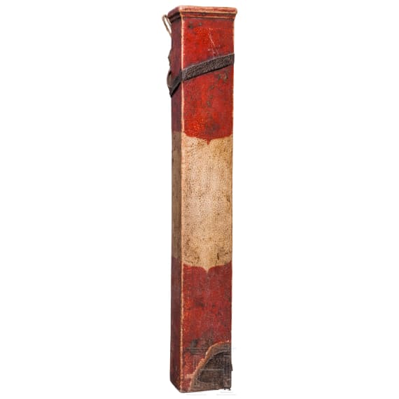 A decorated archer's quiver and seven arrows for a longbow in 15th/16th century style