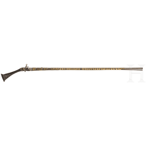 A Tunisian miquelet lock rifle, circa 1800