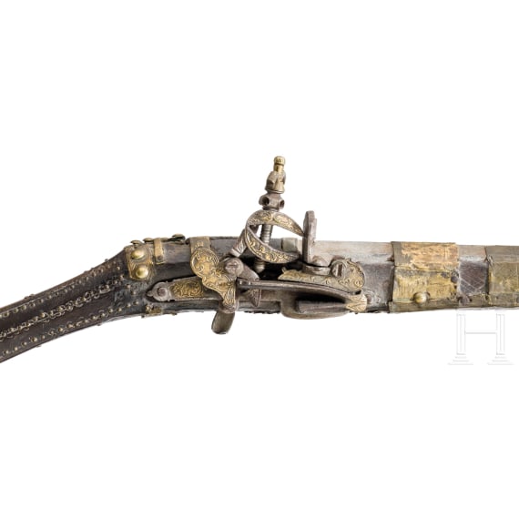 A Tunisian miquelet lock rifle, circa 1800