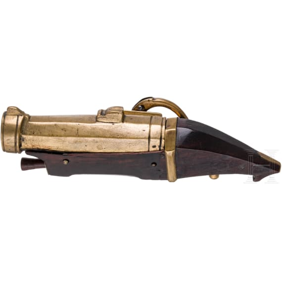 A Japanese miniature matchlock pistol (netsuke teppo), late Edo-period