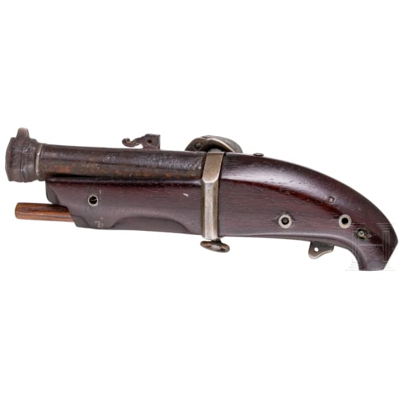 A Japanese miniature matchlock pistol (netsuke teppo), late Edo-period