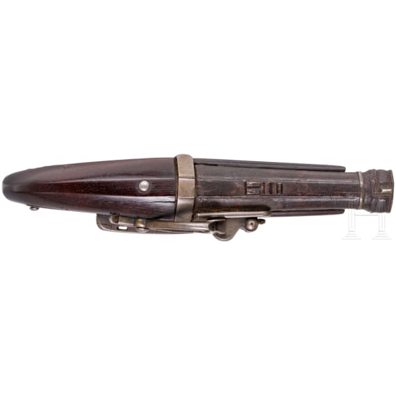 A Japanese miniature matchlock pistol (netsuke teppo), late Edo-period