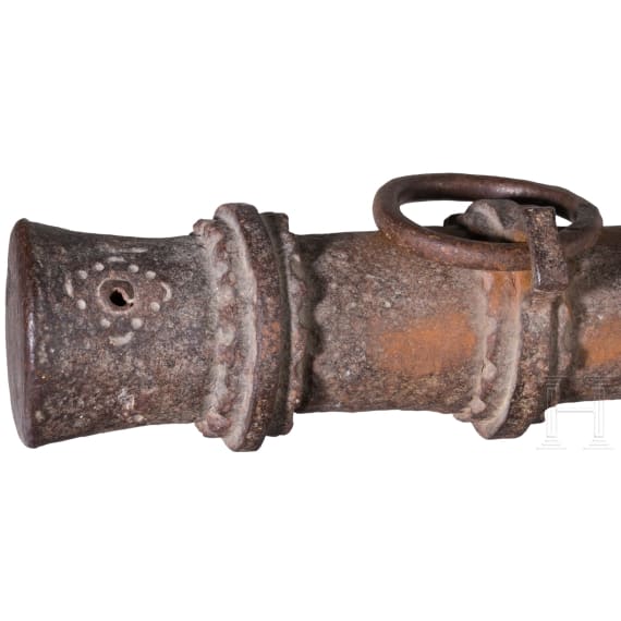 A North Italian wrought iron light canon barrel, 15th century