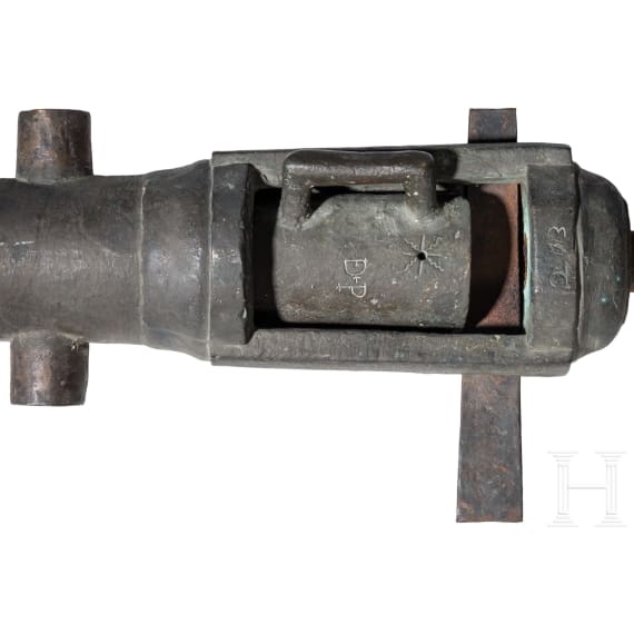 A large French bronze breech-loading cannon, 16th century