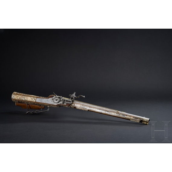 A South German wheelock gun with lavish bone inlays, circa 1640 and later