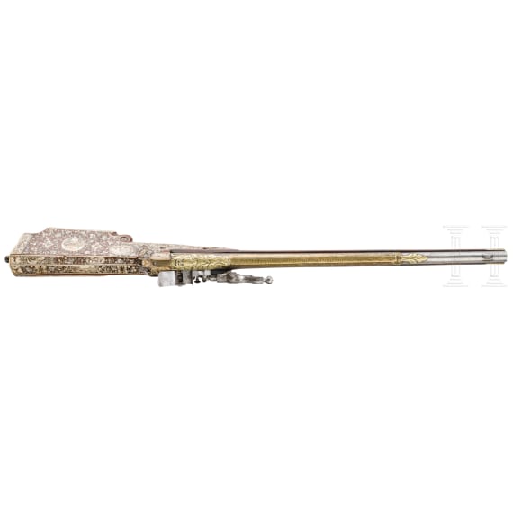 A South German wheelock gun with lavish bone inlays, circa 1640 and later