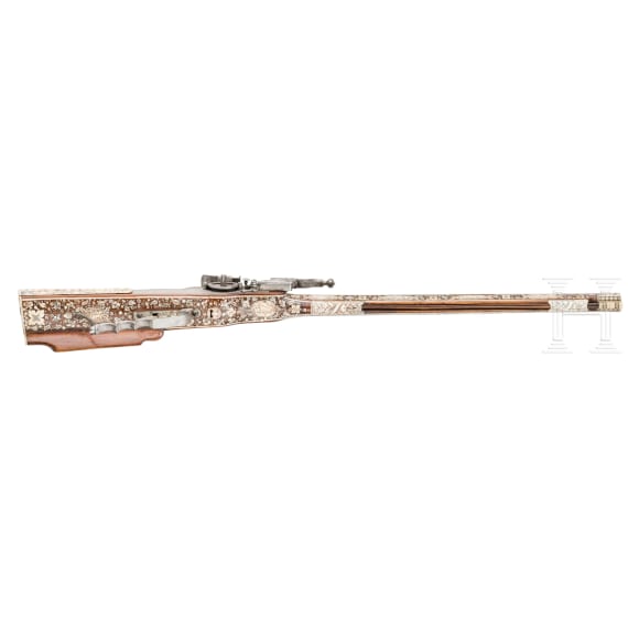 A South German wheelock gun with lavish bone inlays, circa 1640 and later