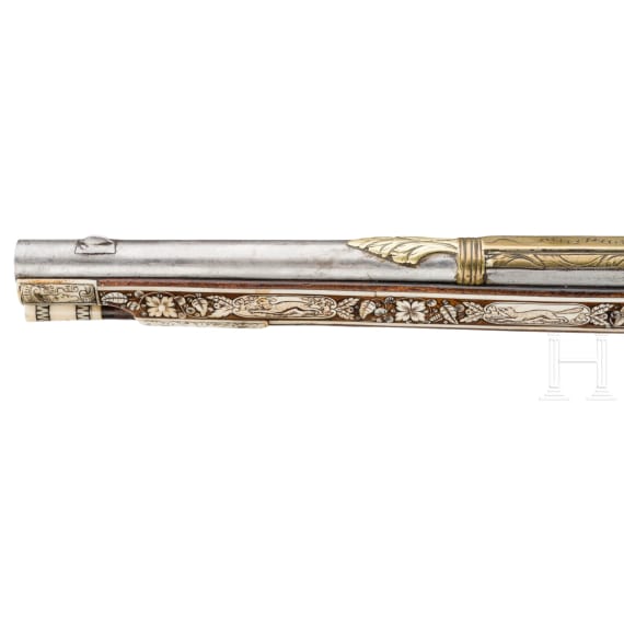 A South German wheelock gun with lavish bone inlays, circa 1640 and later