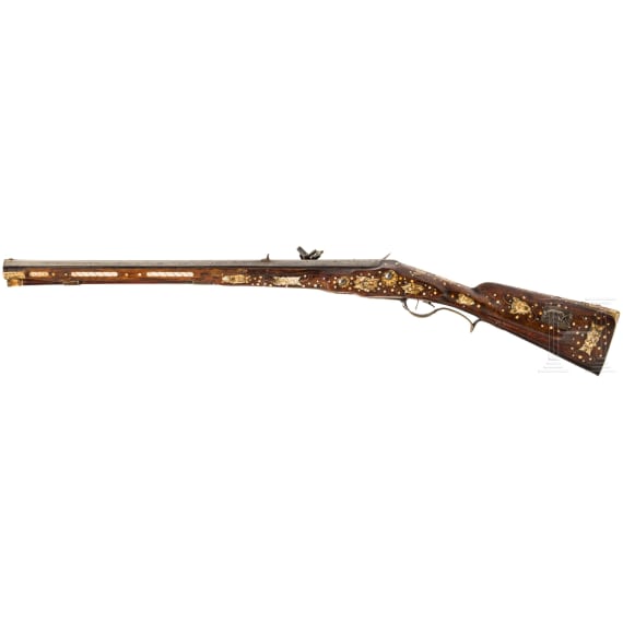 A German wheellock rifle, the "M&uuml;llerb&uuml;chse", with lavish bone inlays, circa 1680