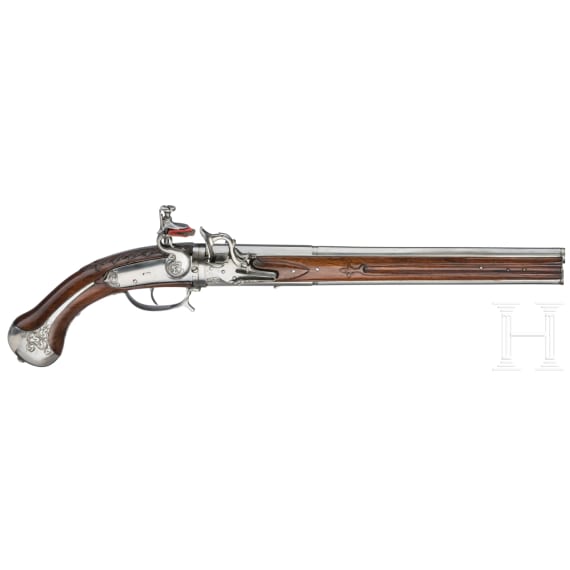 A northern German snaphaunce over-and-under pistol, circa 1670/80