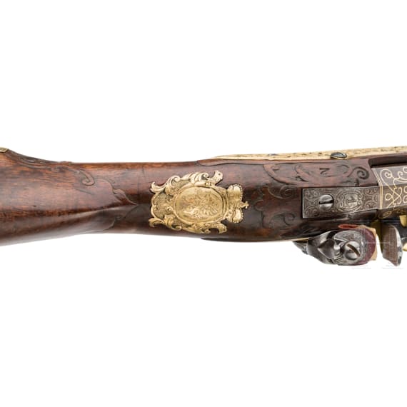 A deluxe flintlock carbine from the armoury of the Princes of Esterh&aacute;zy by Caspar Zellner of Vienna, circa 1720
