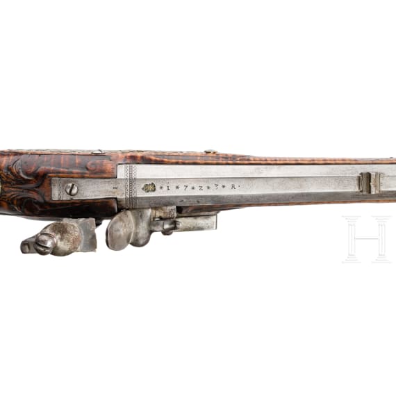 A German flintlock rifle, Hans Loeffler in Ruhla, dated 1723