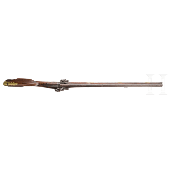 A flintlock turning rifle, Johann Christoph Waas in Bamberg, circa 1780