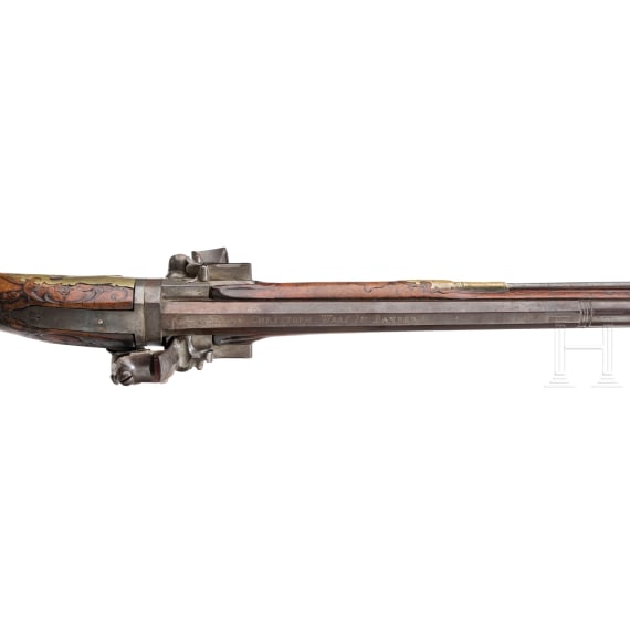 A flintlock turning rifle, Johann Christoph Waas in Bamberg, circa 1780