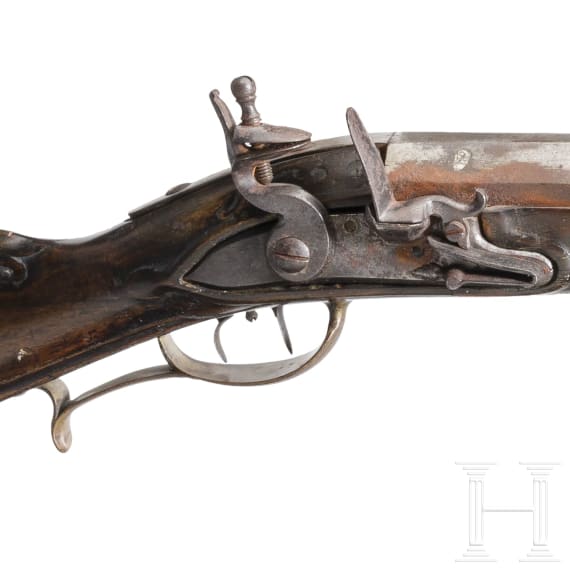 A heavy flintlock rifle by Ludwig in Bautzen, 18th century