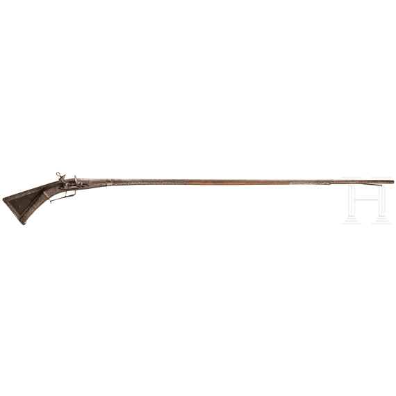 An iron-cut Sardinian flintlock rifle, 18th century
