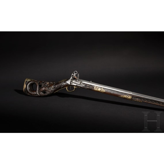 A fine Spanish miquelet smooth-bore rifle by Astiazaran of Guipuzcoa, circa 1800