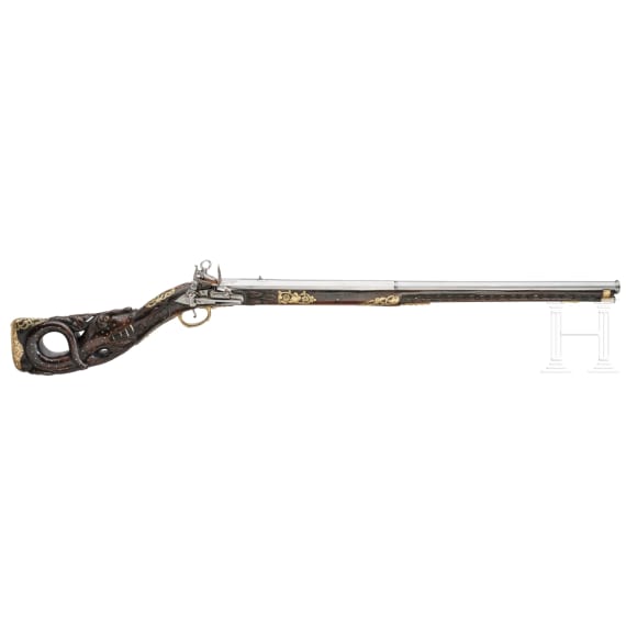 A fine Spanish miquelet smooth-bore rifle by Astiazaran of Guipuzcoa, circa 1800