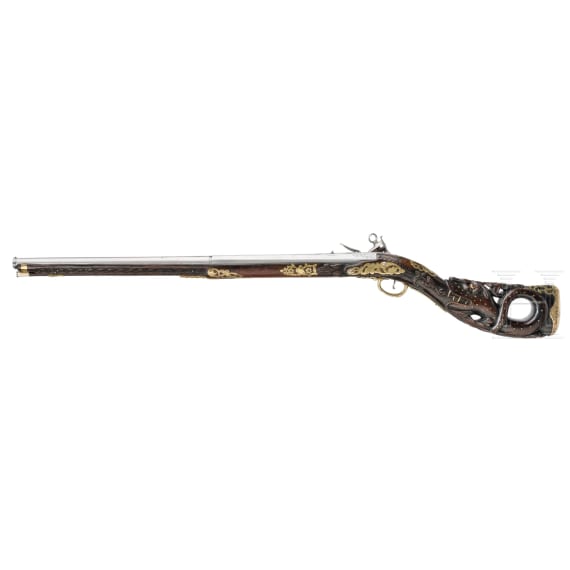 A fine Spanish miquelet smooth-bore rifle by Astiazaran of Guipuzcoa, circa 1800