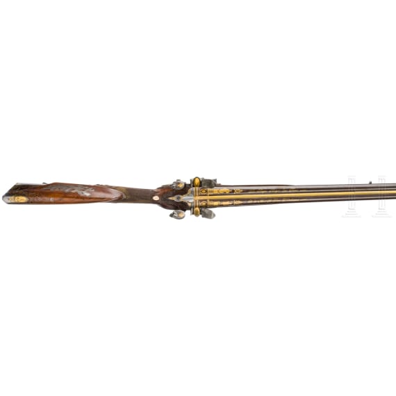A significant deluxe side-by-side flintlock shotgun by Jean L&eacute;page, Paris, circa 1820