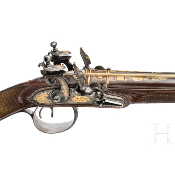 A significant deluxe side-by-side flintlock shotgun by Jean L&eacute;page, Paris, circa 1820