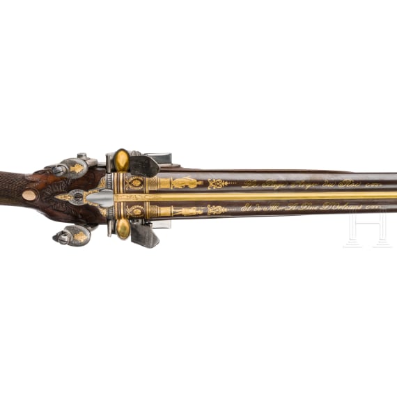 A significant deluxe side-by-side flintlock shotgun by Jean L&eacute;page, Paris, circa 1820