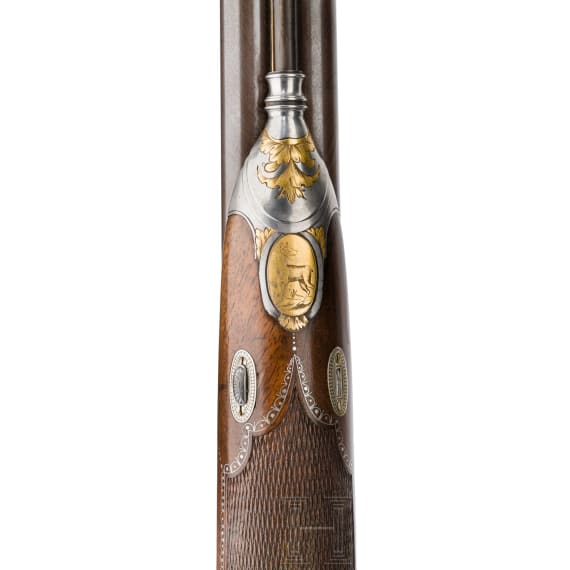 A significant deluxe side-by-side flintlock shotgun by Jean L&eacute;page, Paris, circa 1820