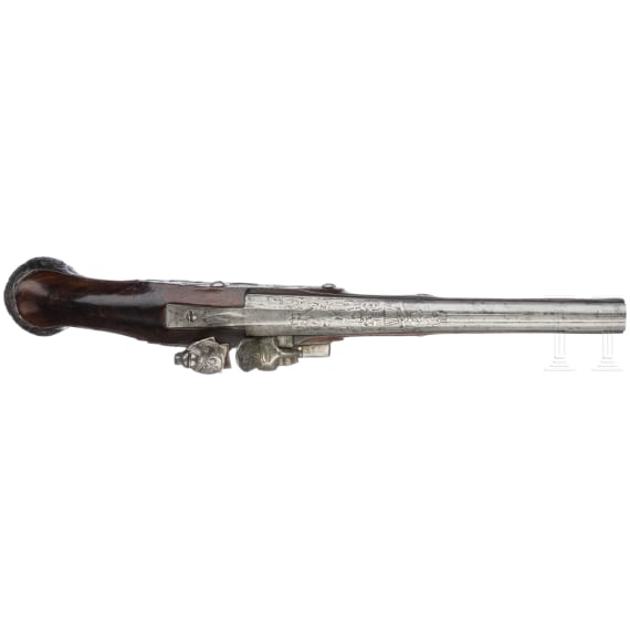 An iron-cut Mexican(?) flintlock pistol, circa 1730