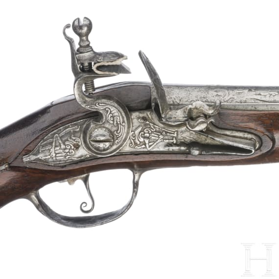 An iron-cut Mexican(?) flintlock pistol, circa 1730