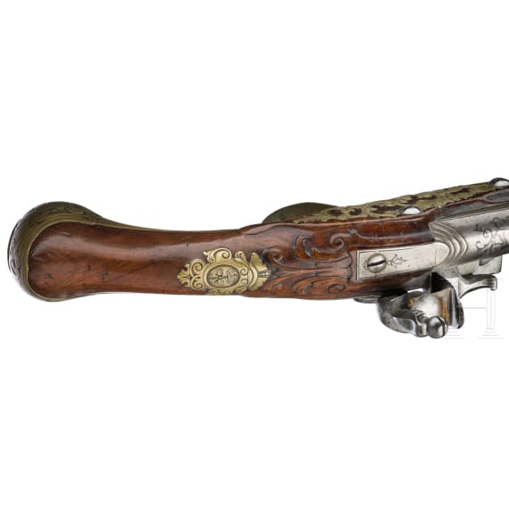 A princely German flintlock pistol by Johann Martin Felbert in Ravensburg, circa 1730