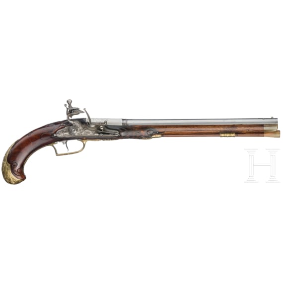 A long flintlock pistol, Joseph Hauer in Bamberg, circa 1720