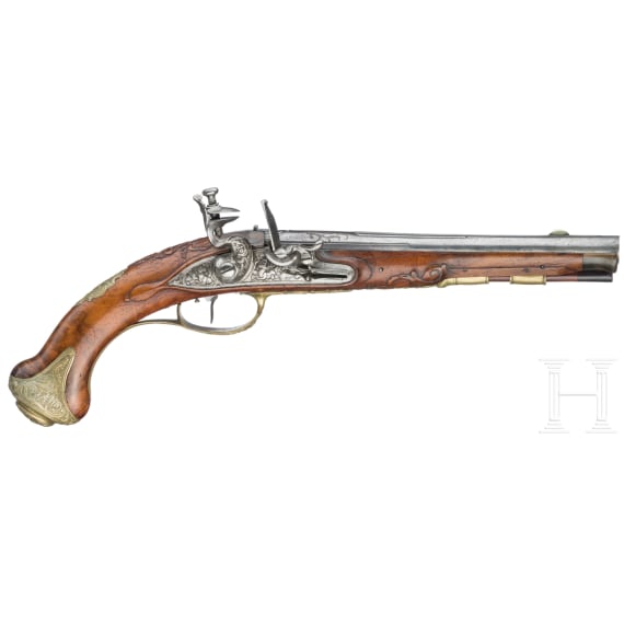 A fine flintlock pistol from a German princely armoury, circa 1760